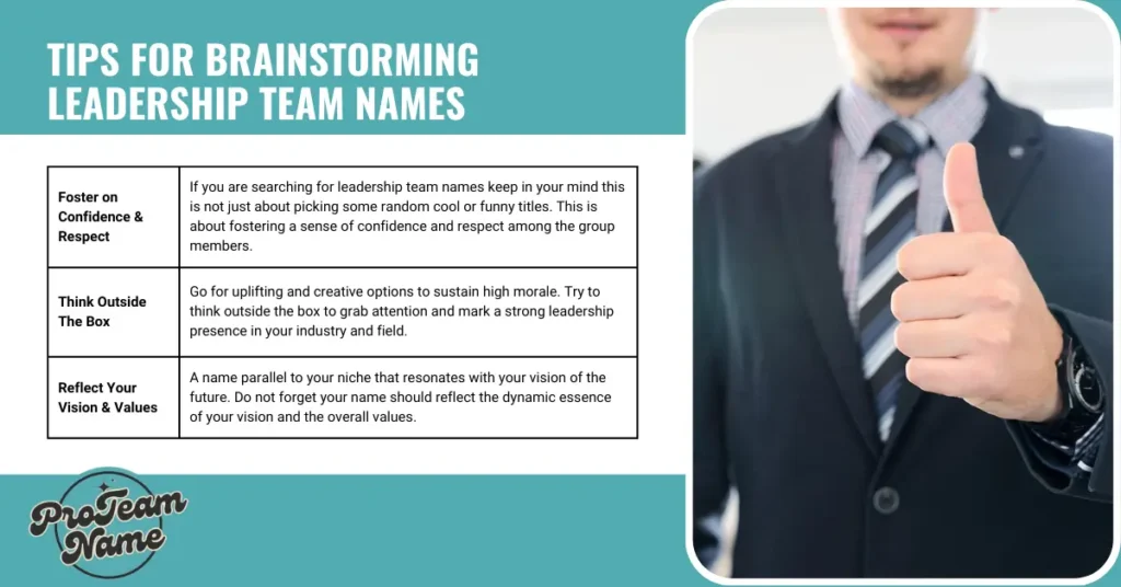 Tips for Brainstorming Leadership Team Names