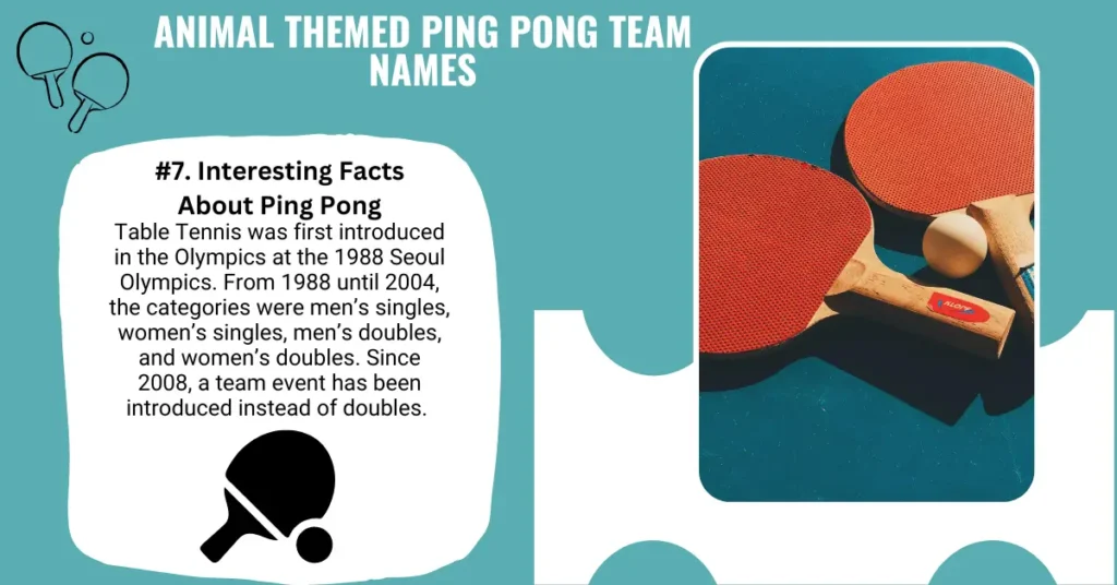 Animal Themed Ping Pong team names