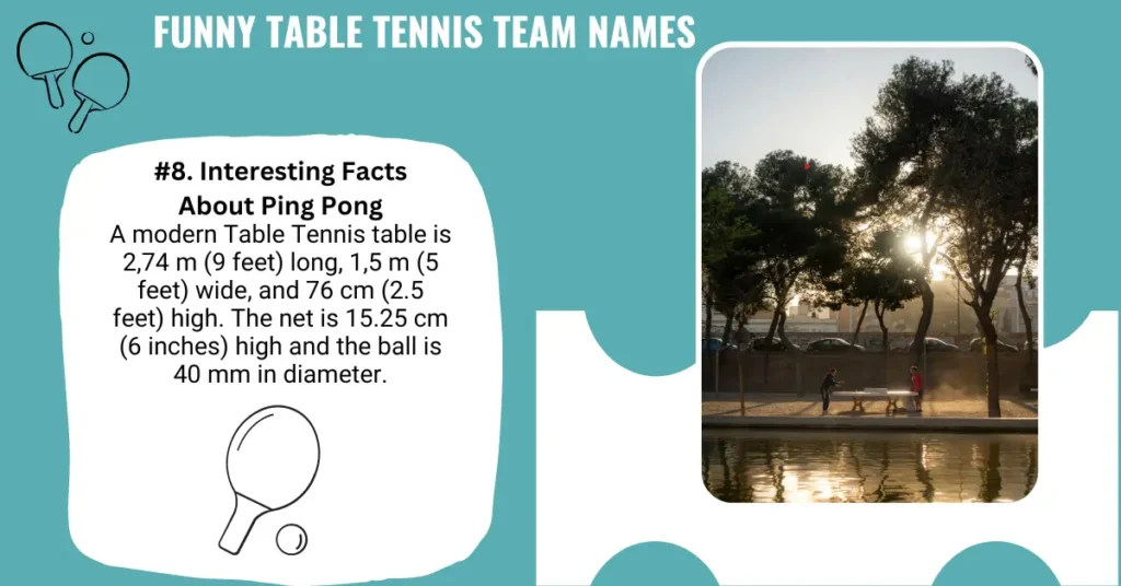 Funny Table Tennis Team Names