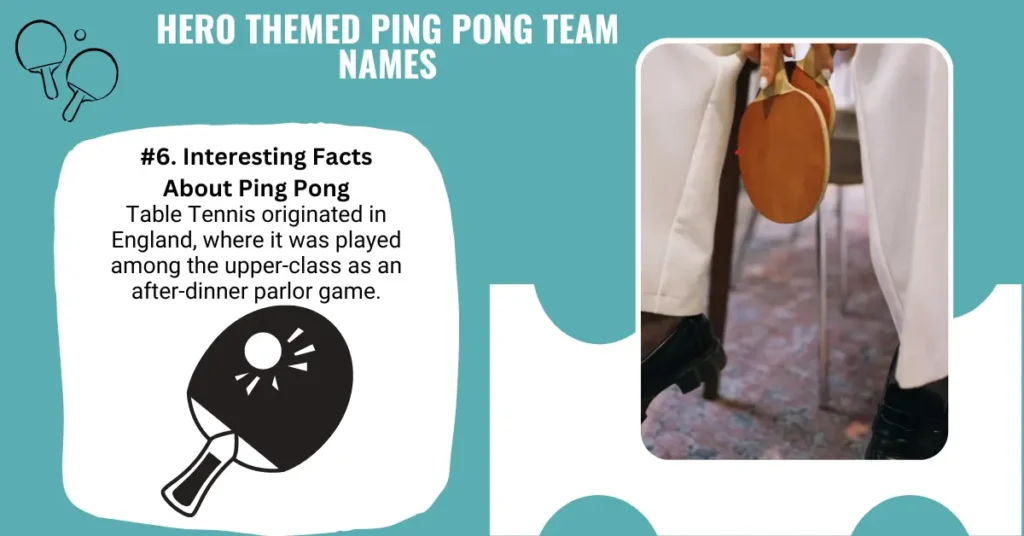 Hero Themed Ping Pong team names