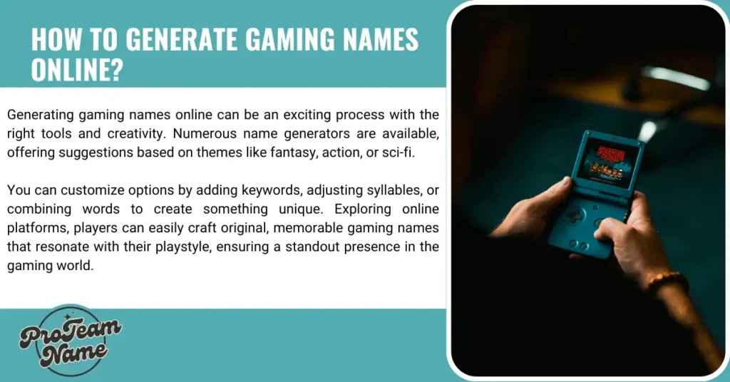 How To Generate Gaming Names Online?