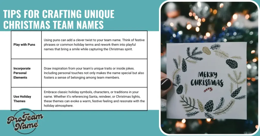 Tips for Crafting Unique Christmas Team Names