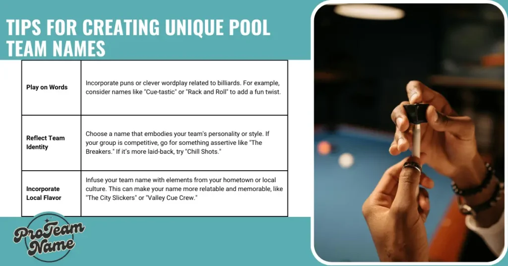 Tips for Creating Unique Pool Team Names