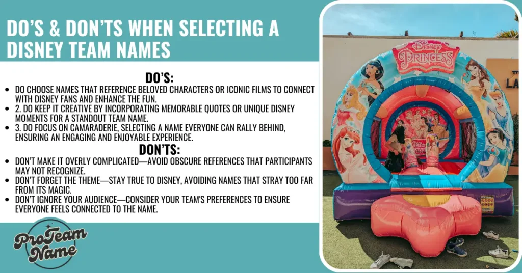 DO’S & Don’ts When Selecting a Disney Team Names