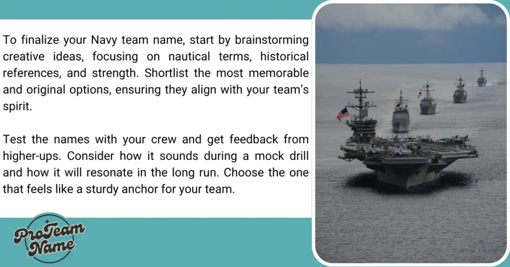 Finalizing Your Navy Team Name