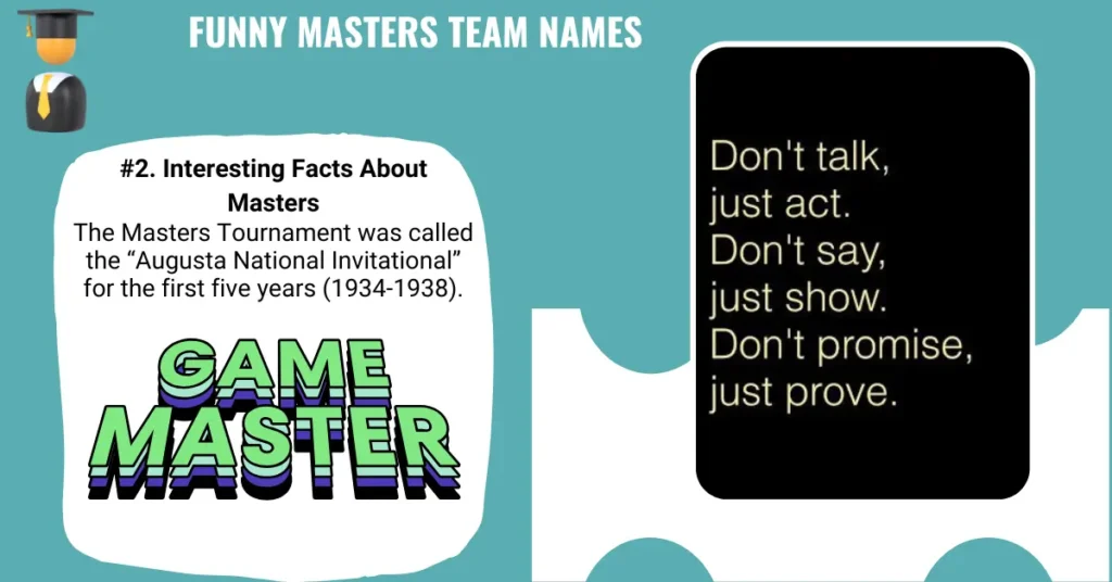 Funny Masters Team Names