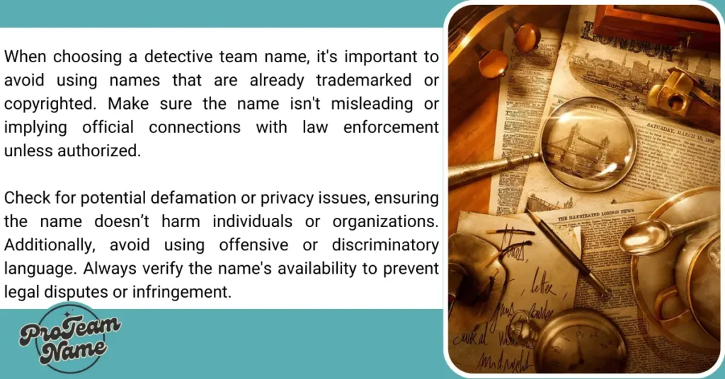 Legal Considerations When Choosing a Detective Team Name