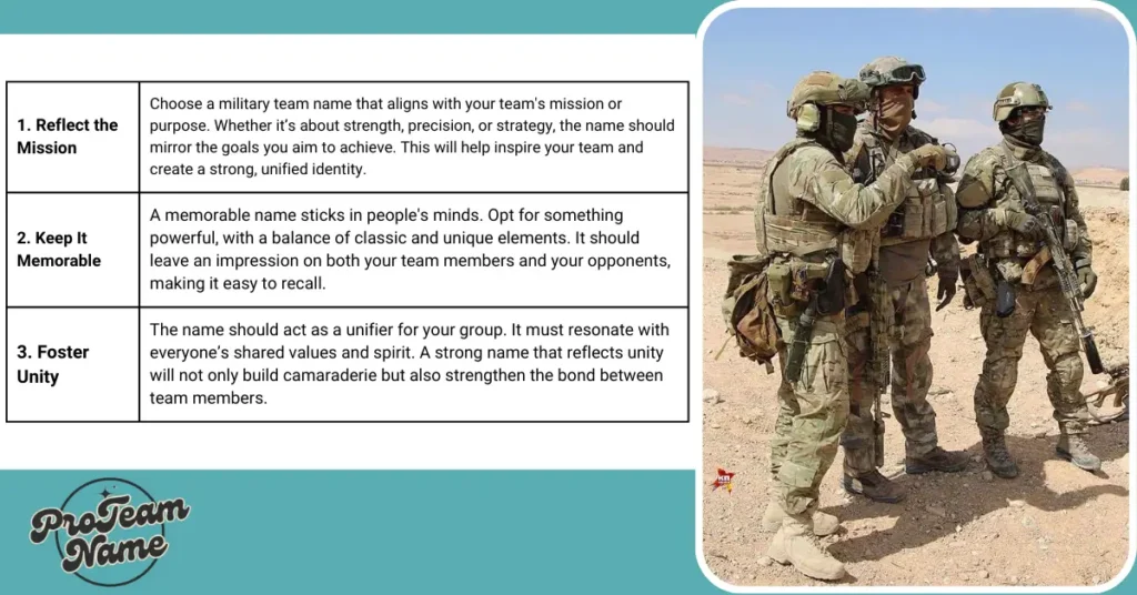 Tips for Choosing a Military Team Name