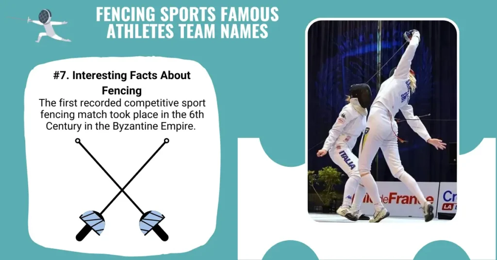 Fencing Sports Famous Athletes Team Names