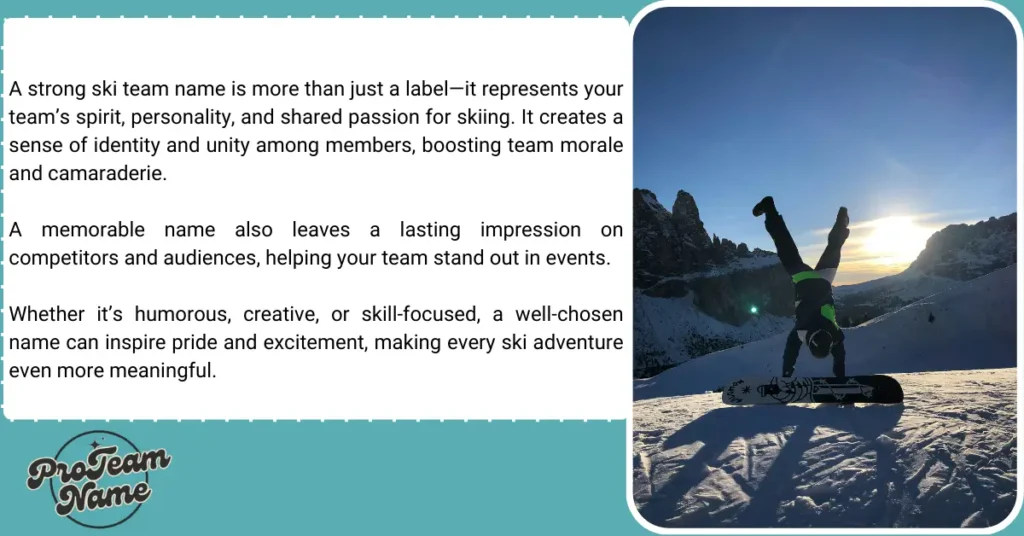 The Significance of a Strong Ski Team Name