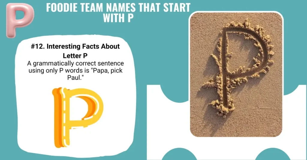 Foodie Team Names That Start With P