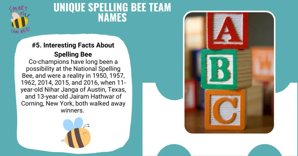 Unique Spelling Bee Team Names