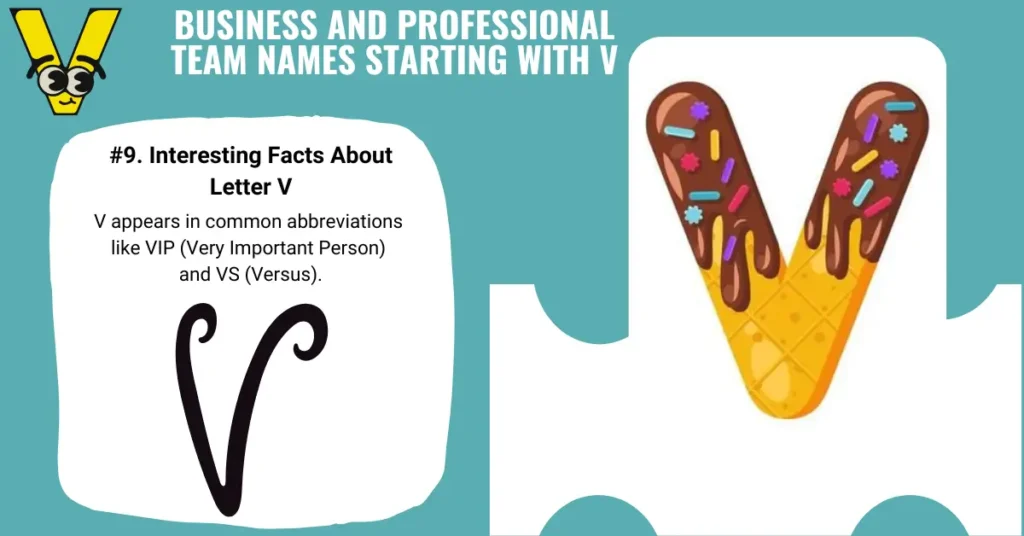 Business and Professional Team Names Starting with V
