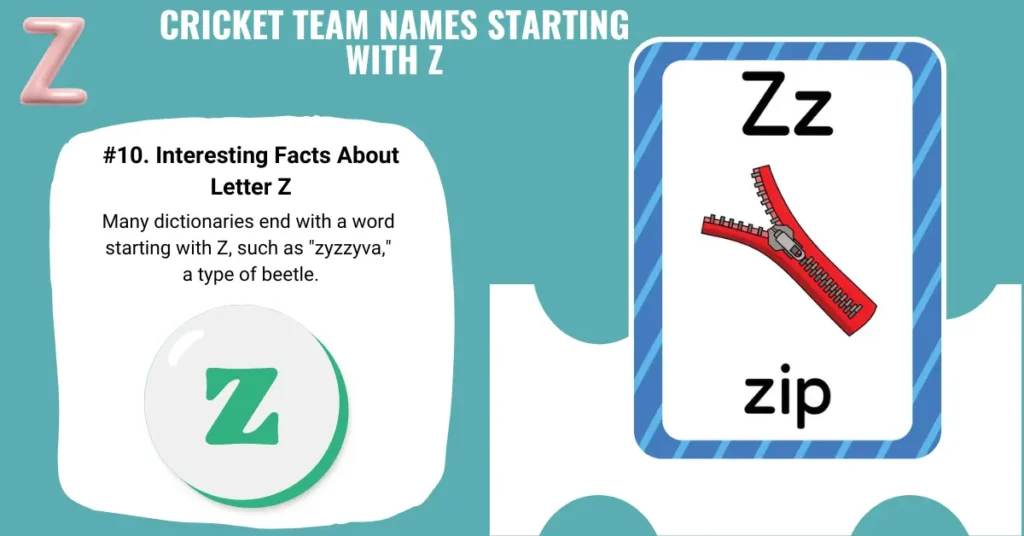 Cricket Team Names Starting with Z